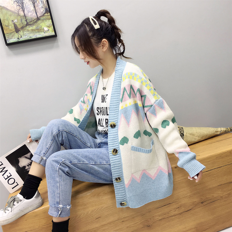 Áo Khoác Cardigan Dài Dáng Rộng Chất Dày Dặn Thời Trang Mùa Thu Cho Nữ