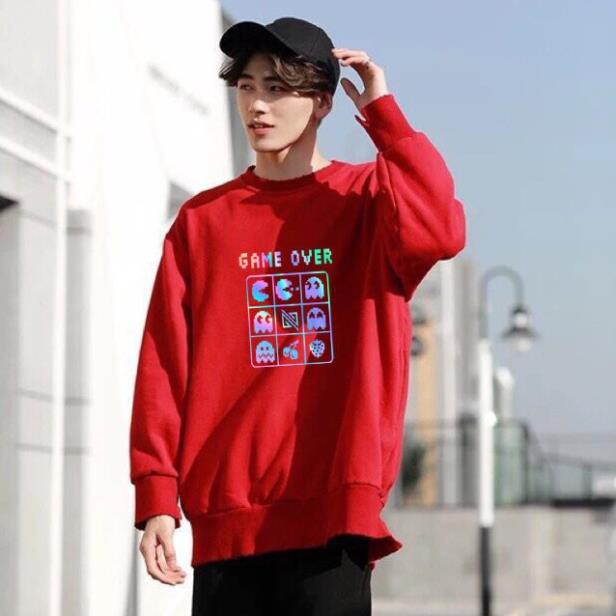 Áo Sweater Game Over Phản Quang, Aó Nỉ Dài Tay Nam Nữ Cá Tính - AS22