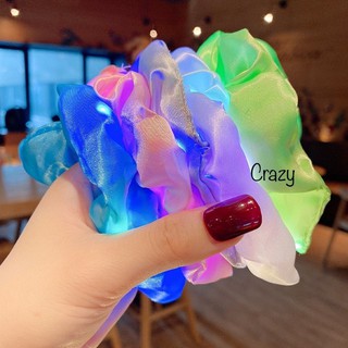 Dây Buộc Tóc Scrunchies Phát Sáng kiểu Hàn Quốc Cute Bằng Vải,Có Đèn Led Phát Sáng Siêu Đẹp, Dây Thun Co Giãn