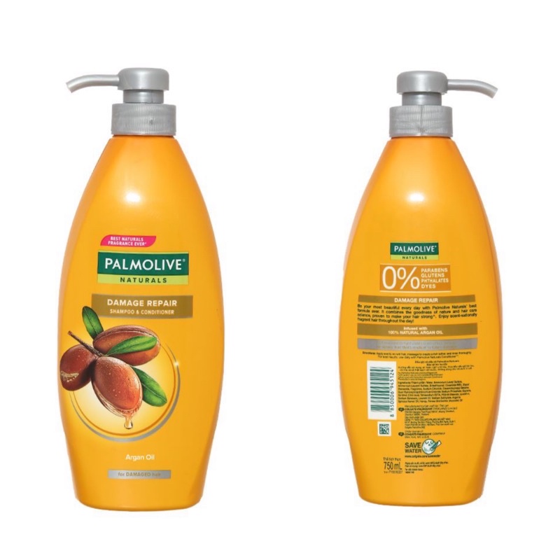 Dầu gội xả Palmolive Dầu Argan 750ml phục hồi hư tổn