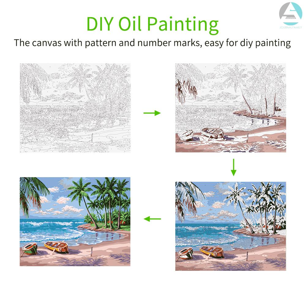 Bộ Tranh Sơn Dầu 15.7x19.7 Inch Hình Phong Cảnh Mùa Xuân Kèm Cọ Acrylic Diy Trang Trí Nhà Cửa