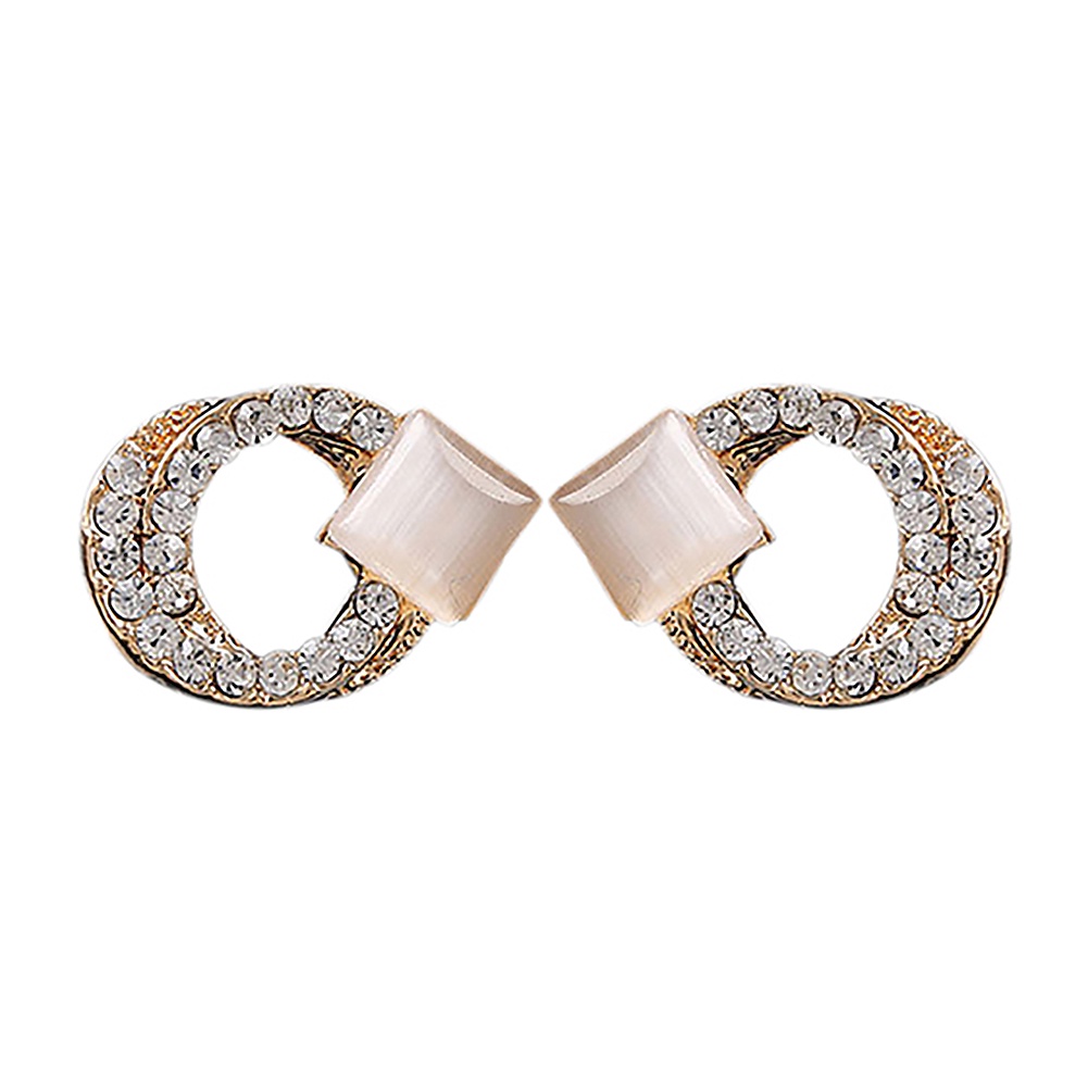 Khuyên tai đính đá pha lê kiểu dáng sang trọng thanh lịch cho nữ