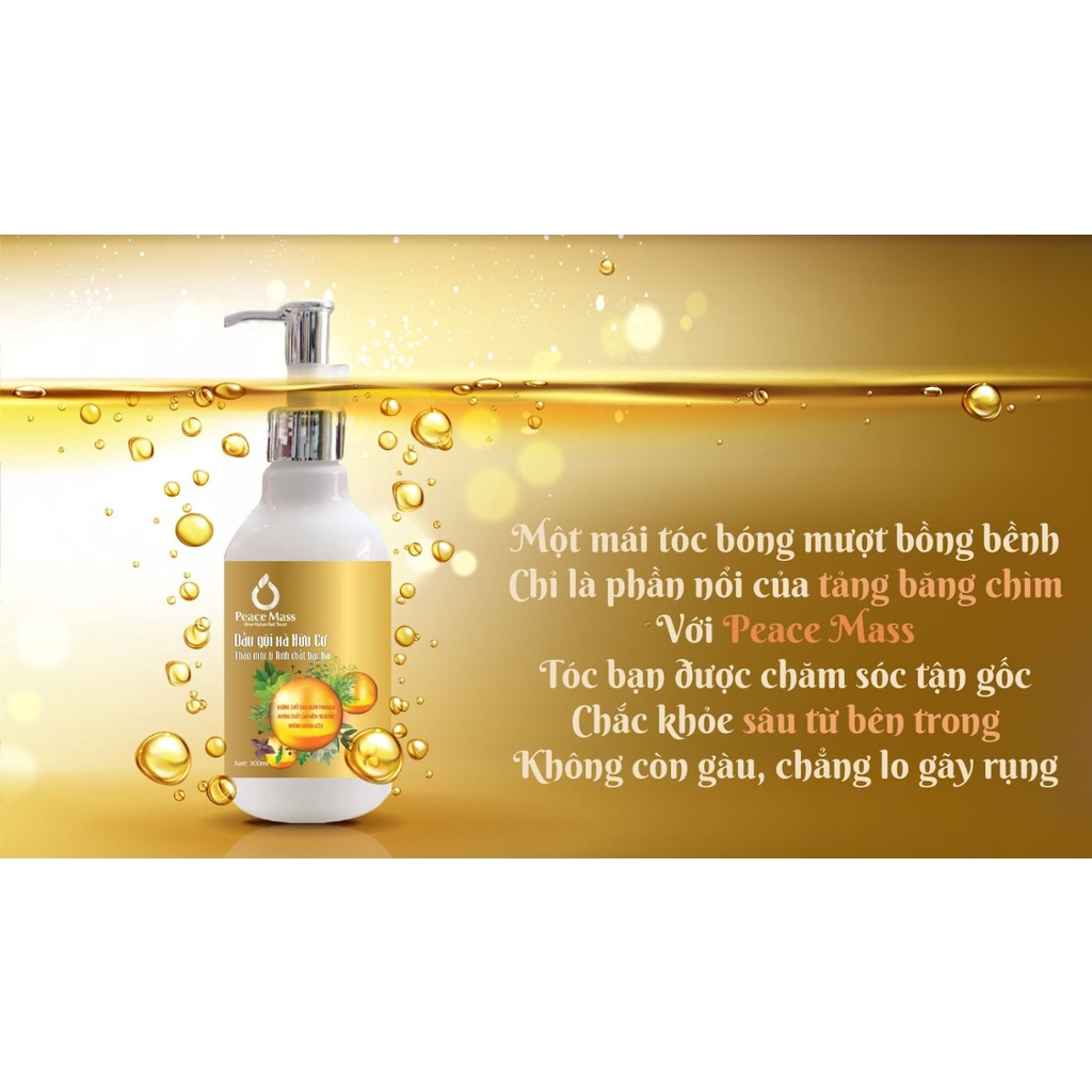 Dầu gội xả hữu cơ Thảo mộc & tinh chất bạc hà Peace Mass 300ml - Việt Pr Shop