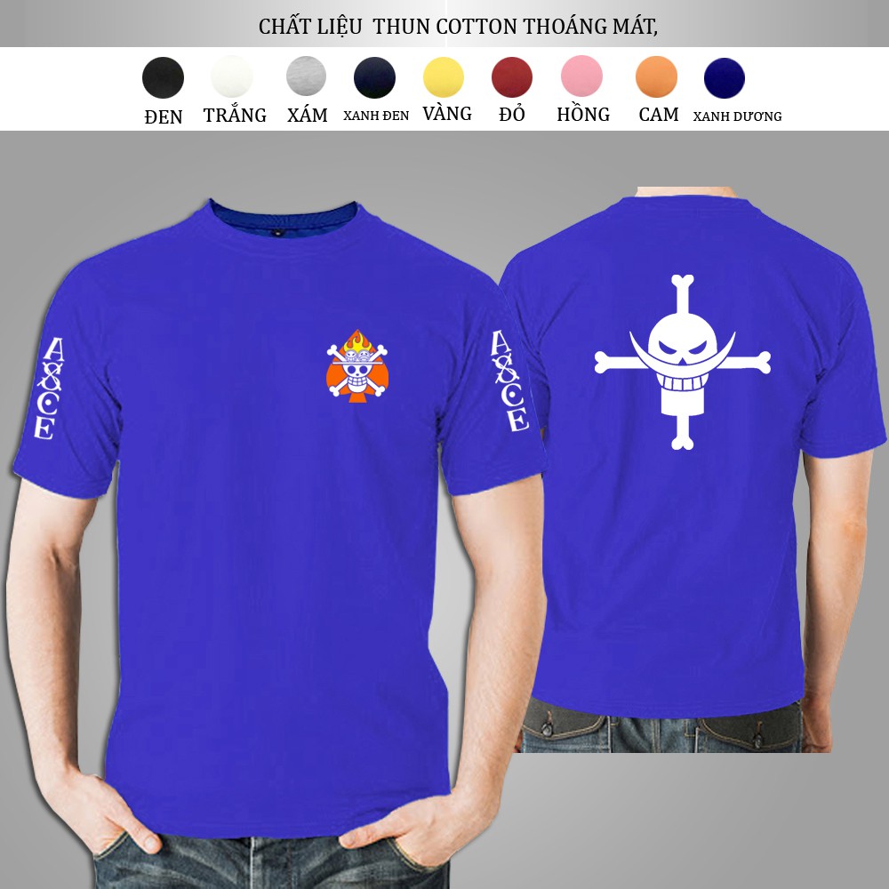 Áo thun Onee Piecee A C E , áo phông nam - nữ Tay ngắn cổ tròn nhiều màu, nhiều size cá tính, năng động