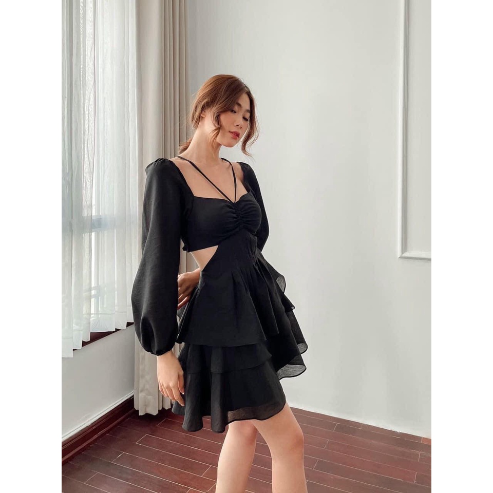 Đầm Xòe 3 Tầng Cut Out Lưng - D0488