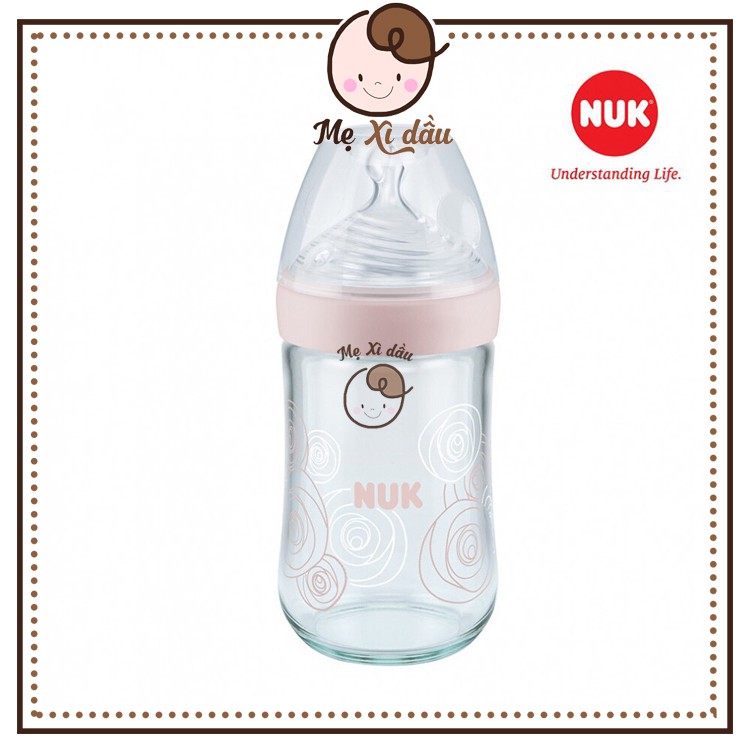 Shop mẹ xì dầu Bình sữa NUK Nature Sense Thủy tinh 120ml /240ml