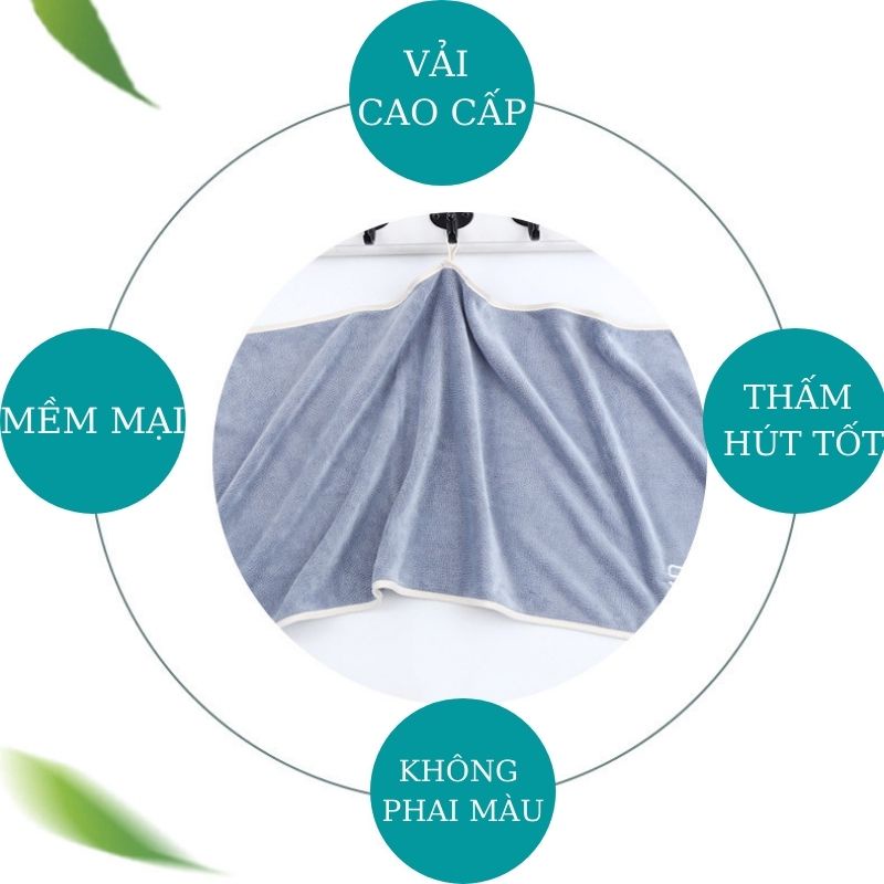 Khăn tắm gội lông cừu cao cấp với sợi bông cotton 35*75cm mềm mại siêu dày thấm hút tốt không đổ lông không ra màu