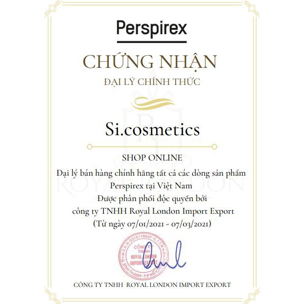 Lăn khử mùi hiệu quả đến 7 ngày Perspirex 20ml