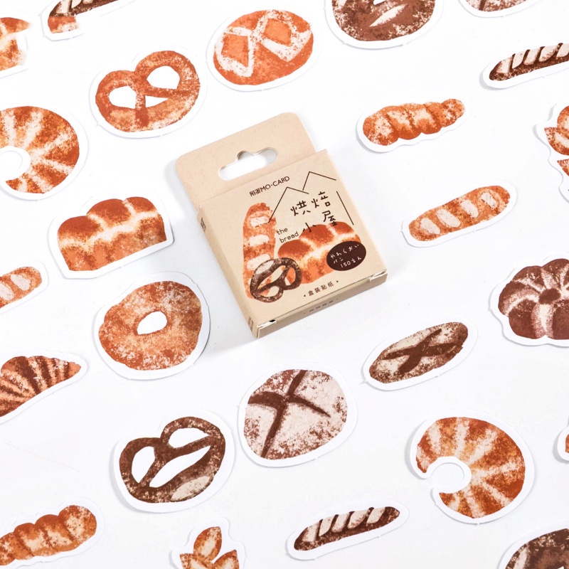 Sticker chủ đề Bánh Mỳ Nóng - Hộp 45 miếng dán trang trí sổ tay Bullet Journal - M039