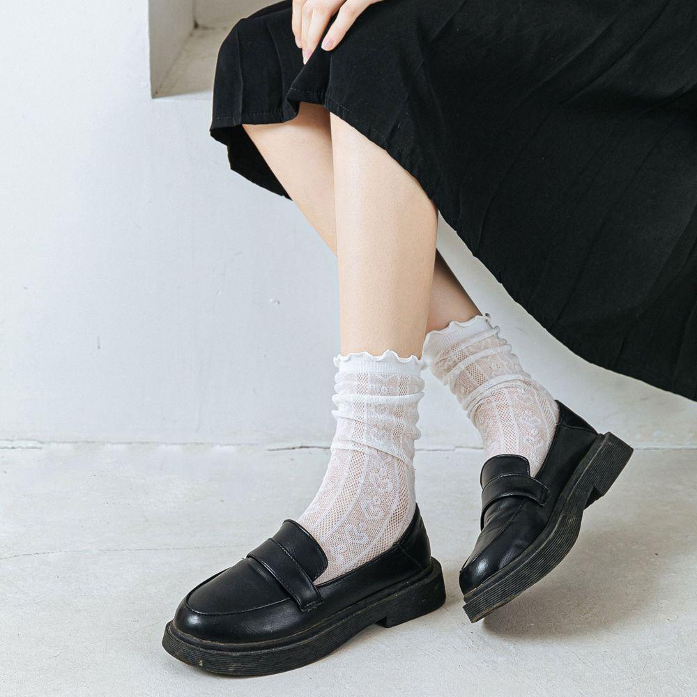 Vớ Lưới Thoáng Khí Họa Tiết Hoa Trái Tim Phong Cách Harajuku Đường Phố Cho Nữ