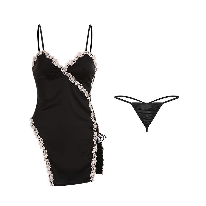 [SẴN] Váy Ngủ Xẻ Hông Cao Có Đệm Ngực Hai Dây MS1484 [CWEAR.SEXY_ĐỒ NGỦ &amp; NỘI Y CAO CẤP]