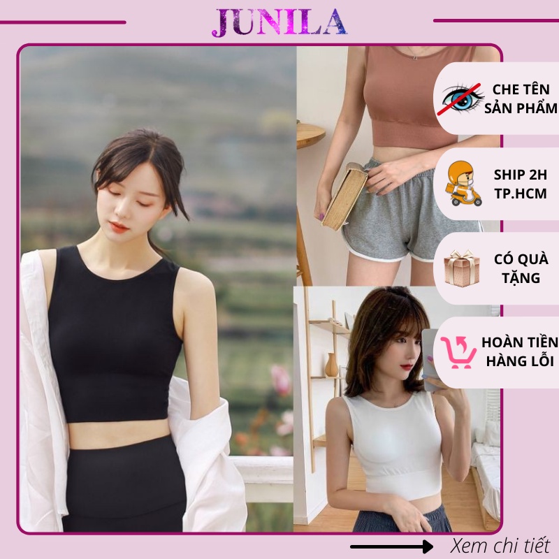 Áo bra croptop cotton trơn thể thao tập gym cao cấp AL65
