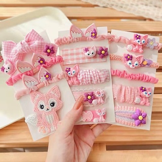Dây Buộc Tóc Cao Su Co Giãn Tốt Không Đau Màu Hồng Dễ Thương Cho Bé Gái