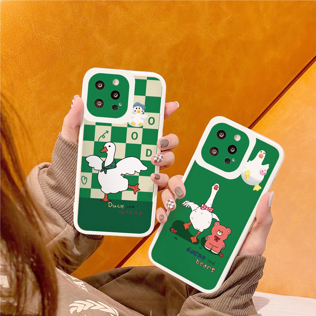 Ốp lưng iphone Petty Duck bóng cạnh vuông 6/6plus/6s/6splus/7/7plus/8/8plus/x/xr/xs/11/12/13/pro/max/plus/promax g08