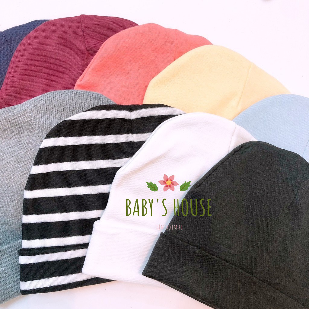 Mũ cotton dệt kim dáng trùm đầu cho bé trai/gái (3m-2y)