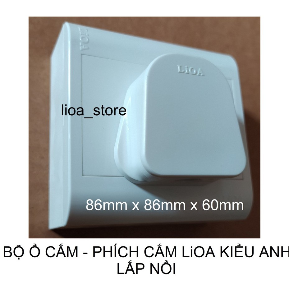 BỘ Ổ CẮM PHÍCH CẮM LiOA  KIỂU ANH 3 CHÂN VUÔNG .CÓ DÂY TIẾP ĐẤT,