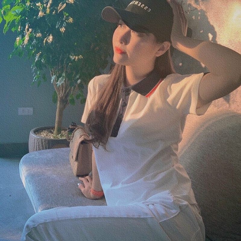 Áo Polo Trắng Cá Sấu Cổ Than Viền Đỏ dành cho Nữ_Tổng Kho Thu Nguyễn | BigBuy360 - bigbuy360.vn