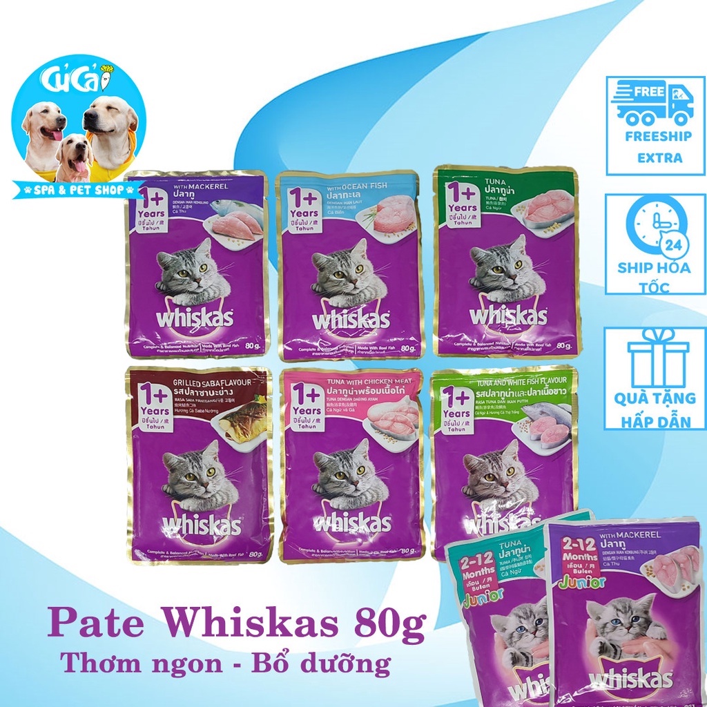 Pate Whiskas 80g Tươi Ngon Đầy Đủ Dưỡng Chất Cho Mèo