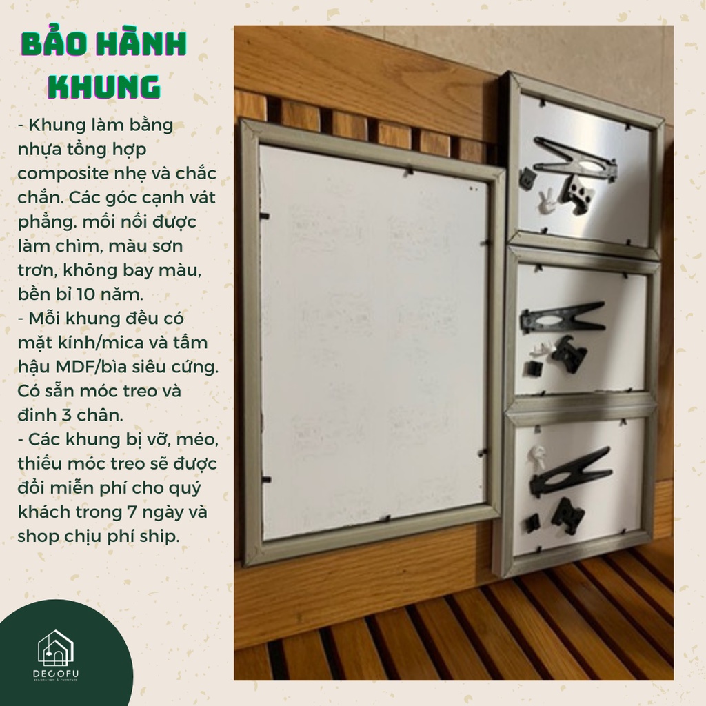 Khung ảnh A5 DECOFU, khung hình treo tường 15x21