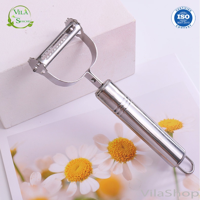 Nạo Rau Củ INOX, Nạo Inox Cao Cấp Đa Năng Gọt Vỏ - Bào Sợi Rau Củ Quả 2 In 1 Bền Đẹp - Tiện Lợi