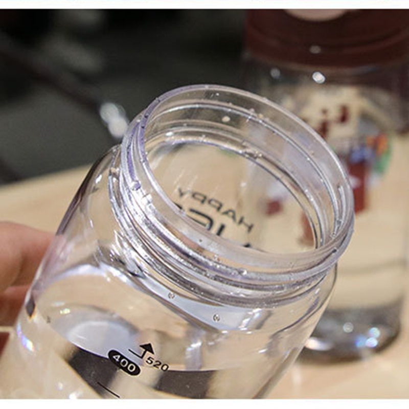 Bình Nước 550Ml Bằng Nhựa Chịu Nhiệt Chống Rơi Kèm Ống Hút Hình Mèo Hoạt Hình Dễ Thương Cho Bé