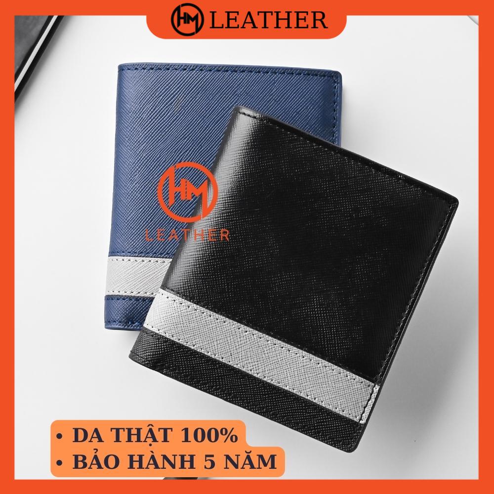 Ví da đứng cho nam - Cam kết da bò thật 100% - Hàng chính hãng Hima Leather - BD02