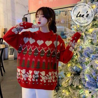 ÁO LEN TAY DÀI HỌA TIẾT ĐỎ