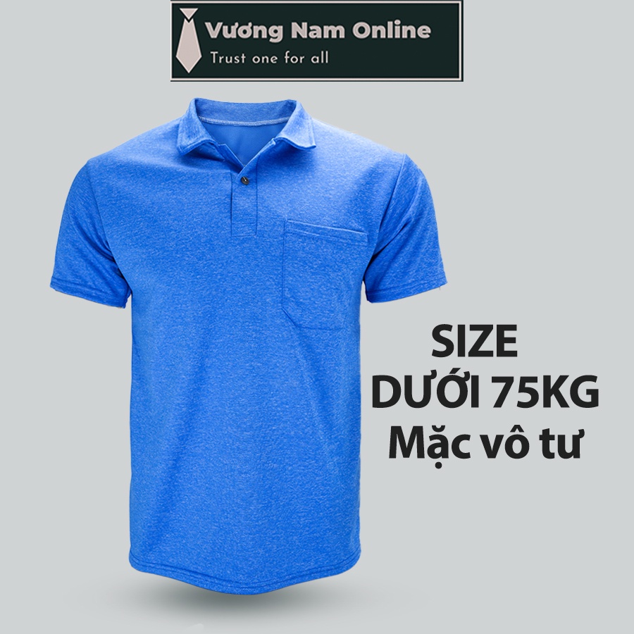 Áo thun nam trung niên form rộng tay ngắn có cổ polo trơn VN19W