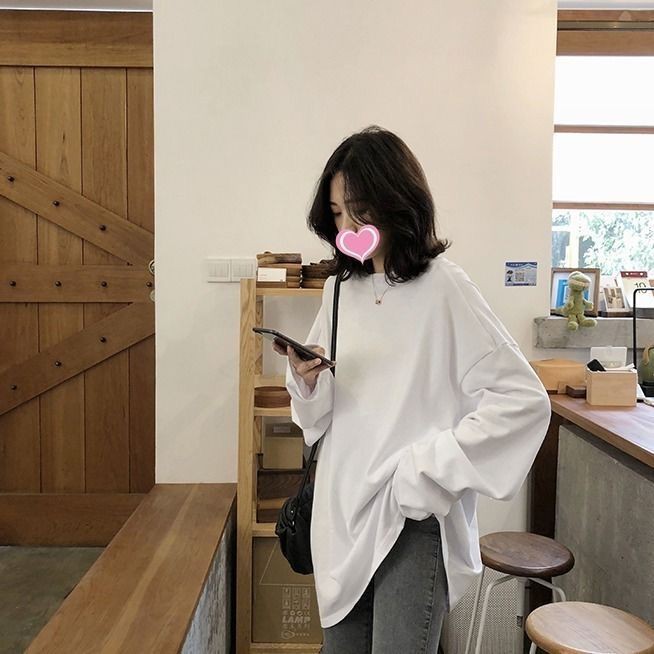 Áo thun trơn tay dài phong cách Hàn Quốc cá tính dành cho nữ