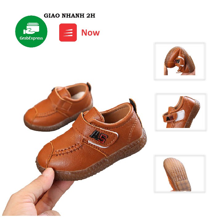 Giày thể thao bé trai trẻ em da mềm chống trơn chống vấp kiểu dáng Hàn Quốc GE39