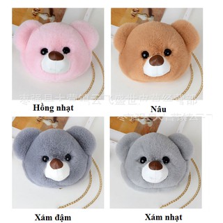Túi lông hình mặt gấu đáng yêu