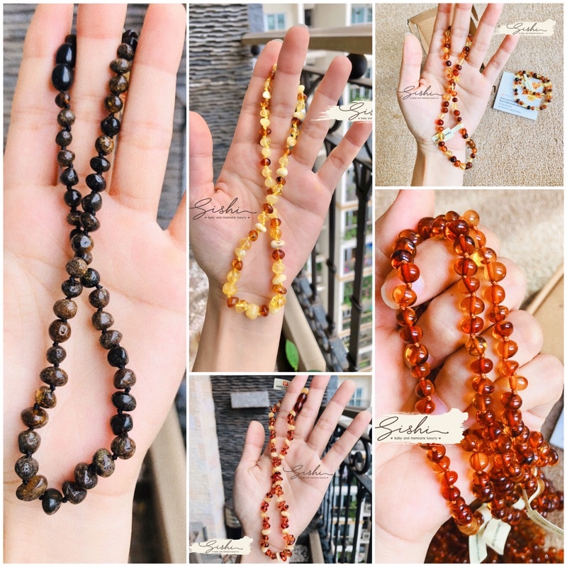 Vòng cổ vòng tay Amber Handmade Nga chuẩn Baltic dành cho bé (inbox check mẫu) nhân tạo [sishibaby]