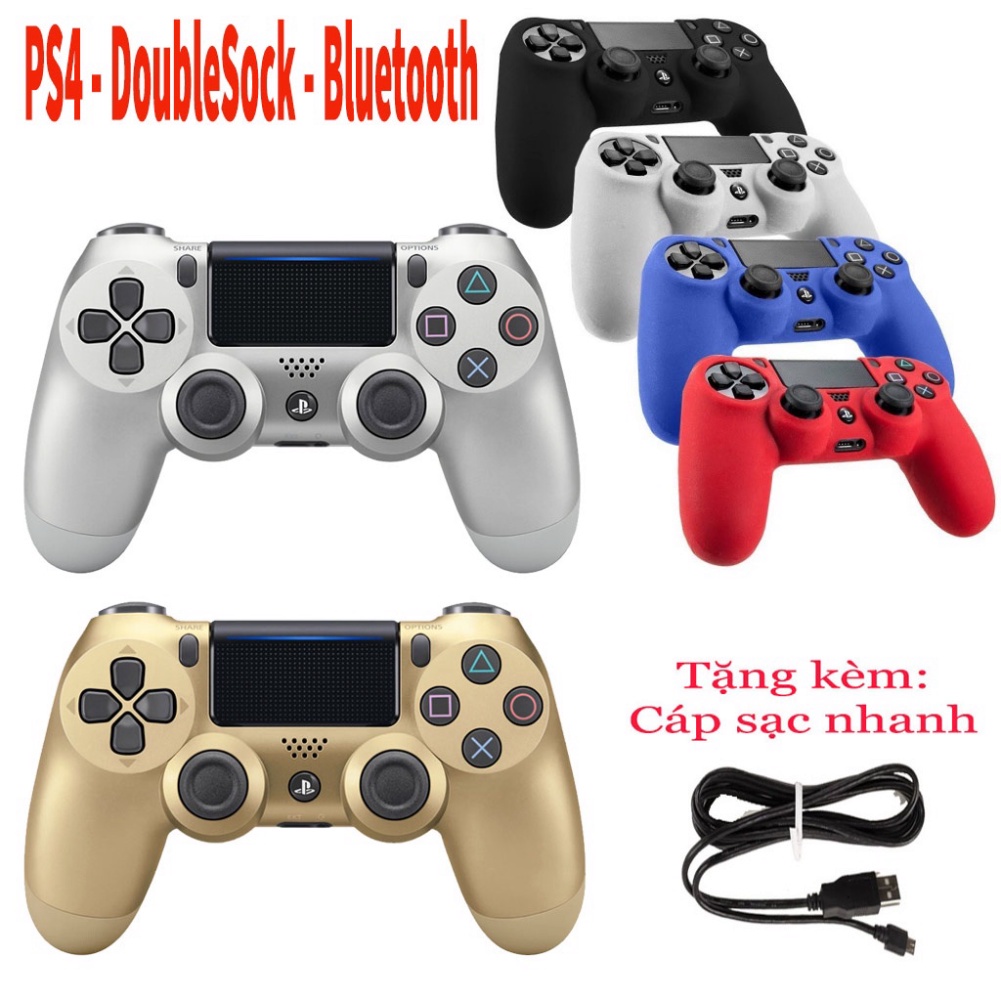 Tặng kèm giá đỡPS/4 DualSock kết nối Bluetooth - Tay cầm chơi game FIFA - PES kết nối dễ dàng
