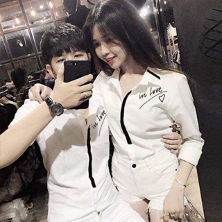 Áo đôi sơ mi siêu đẹp in love giá sỉ