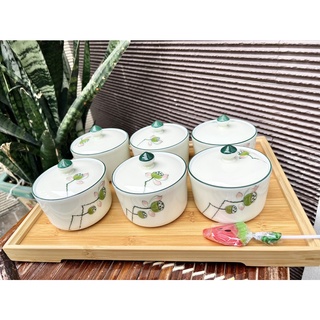 Hũ đựng mứt tết nụ sen, Set đựng mứt gốm sứ Bát Tràng loại 1