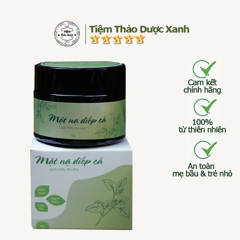 Mặt Nạ Dưỡng Da Diếp Cá- Mặt Nạ Diếp Cá Giảm Mụn, Thải Độc, Giảm Sưng 50gr