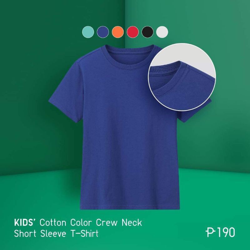 (UNIQLO Nhật chính hãng) Áo Thun/áo phông Cotton Trẻ Em Nhiều Màu Cổ Tròn Ngắn Tay Kid Cotton Colour Crew Neck T-shirt