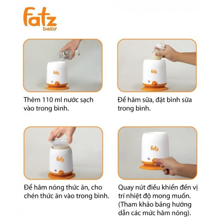 Máy hâm sữa và thức ăn siêu tốc 3 chức năng FATZ Fatzbaby - Mono 1 FB3003SL