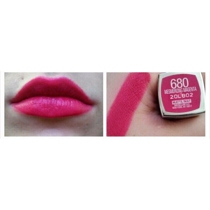 SON THỎI MỊN LÌ MABELLINE 680 MESMERIZING MAGENTA CREAMY MATTE LIPSTICK CHÍNH HÃNG - 5362