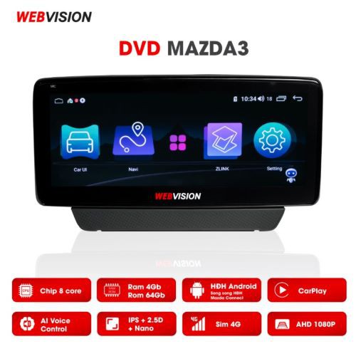 [Hỗ Trợ Lắp Đặt] MÀN HÌNH DVD WEBVISION MAZDA 3 CAO CẤP CHẠY 2 HỆ ĐIỀU HÀNH
