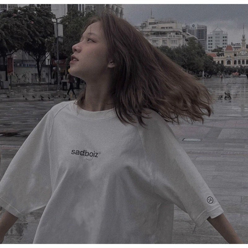 Áo thun tay lỡ form rộng unisex nam nữ mặc đều đẹp chữ 2 mặt hàng loại 1_sad boiz