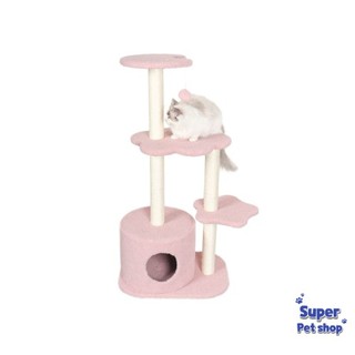 (M2) Nhà cây cat tree cho mèo 3 tầng màu hồng cao 112cm