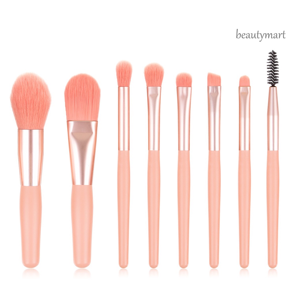 [Hàng mới về] Set 8 Cọ Trang Điểm Cán Gỗ Lông Mềm Tiện Lợi