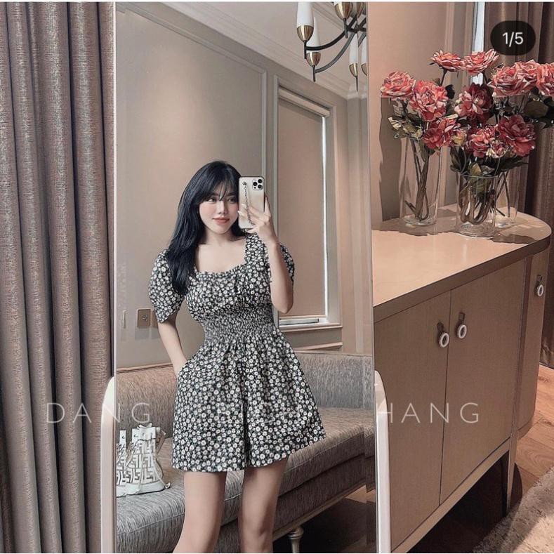 [FREESHIP] JUM HOA CÚC CỔ VUÔNG BO EO SIÊU XINH