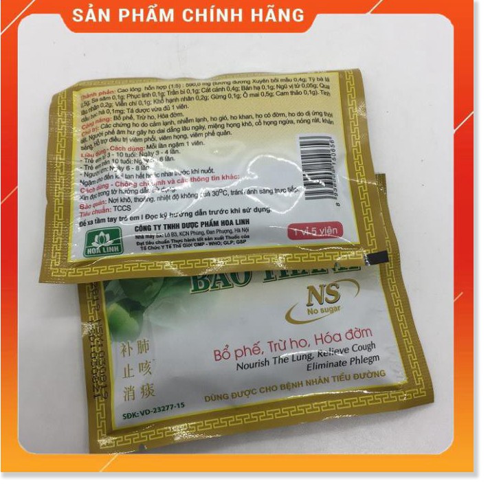 2 vỉ Viên ngậm BẢO THANH không đường