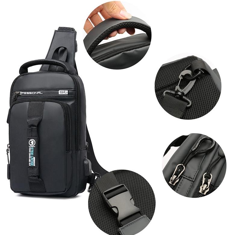 Túi Đeo Hông TS702 Chống Thấm Nước Đa Năng Có Cổng Sạc USB Freeknight Thời Trang Cho Nam D459)