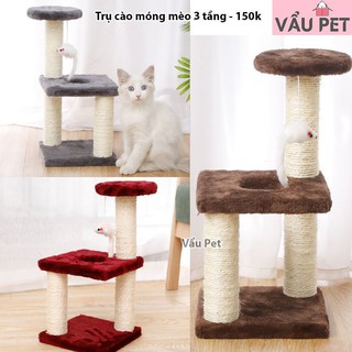 Trụ cào móng 3 tầng cho mèo - Cat Tree, nhà cây cào móng đồ chơi cho mèo