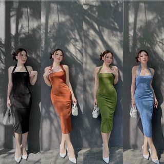 đầm ôm body cổ yếm