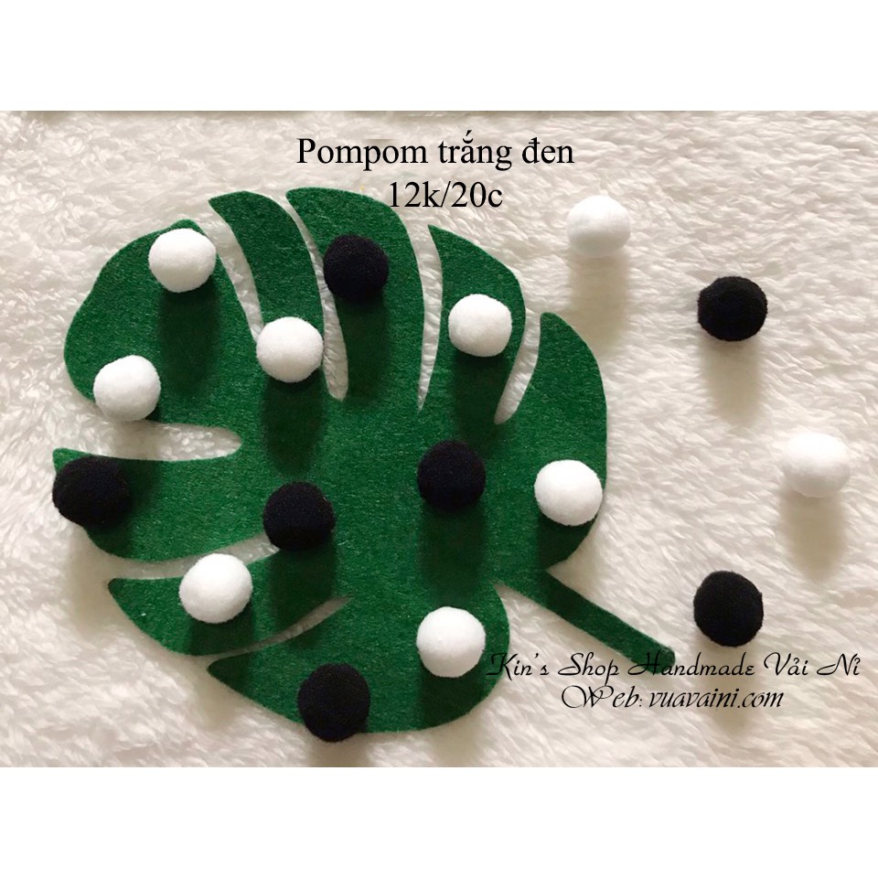 Pompom- Cục bông đủ màu dùng trang trí, làm đồ handmade, thiết kế đầm váy