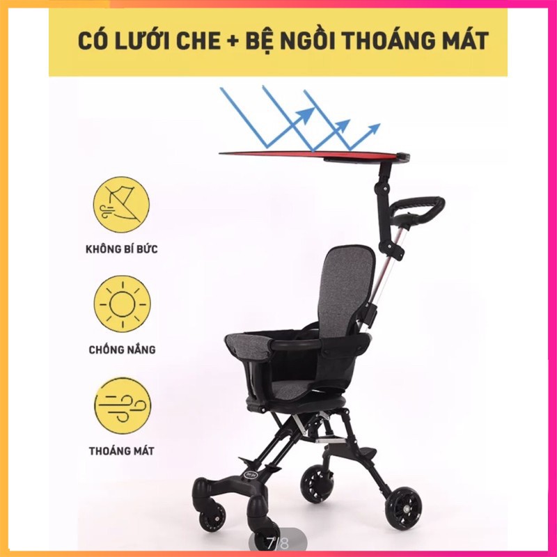 Xe đẩy cho bé, du lịch hai chiều, gấp gọn tiện dụng [ BẢO HÀNH 12 THÁNG]